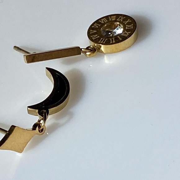 Gold Plated Stainless Steel Roman Set of 6 Earrings - Picture 3 of 11